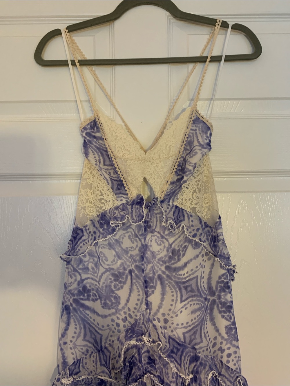 Free People Lavender Paisley High-Low Ruffle Dress